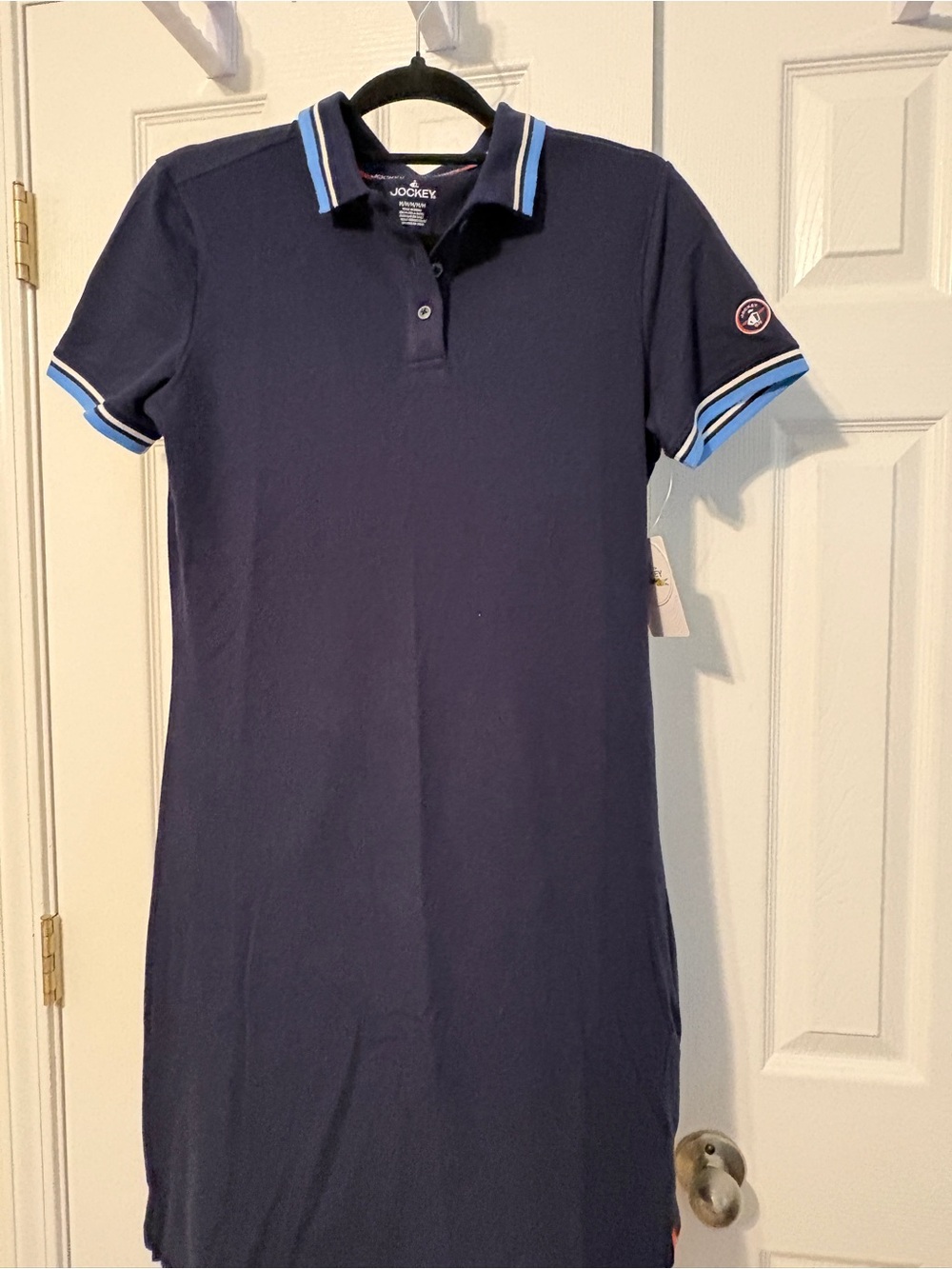 NWT: Jockey Women's Navy Polo Shirt Dress with Contrast Trim